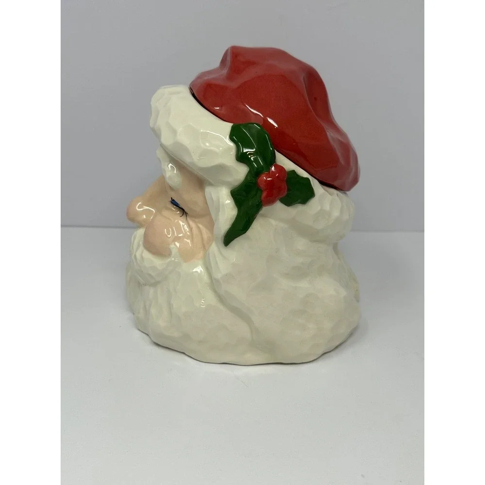 Vintage Christmas Santa Claus Cookie Jar Holiday A4